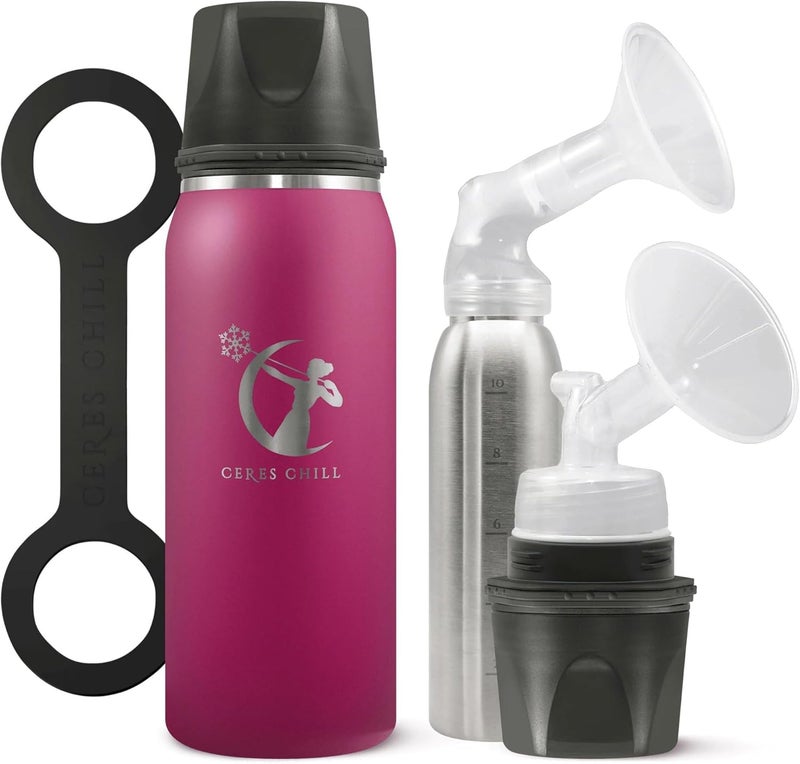 CERES CHILL OG Breastmilk Chiller & Warmer – 12–34oz Portable Breast Milk Cooler, Storage & Baby Bottle for Travel, Work or On-The-Go – Pump Compatible Container – Don’t Call Me Hon, Plum - Image 1